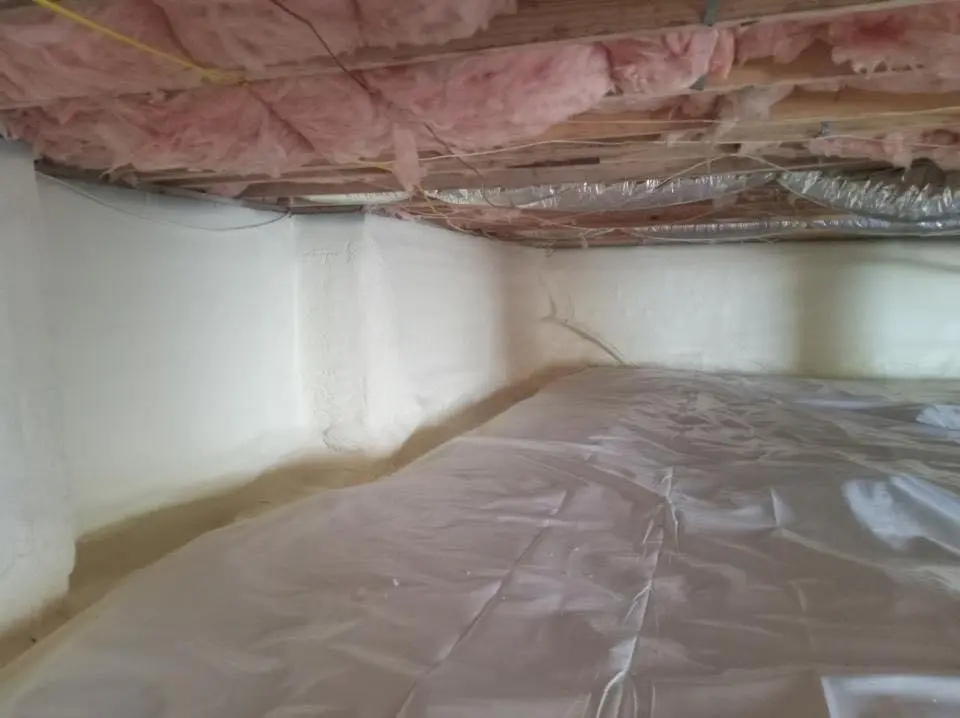 Crawl space encapsulation with closed-cell spray foam for Attic Insulation in Beekman